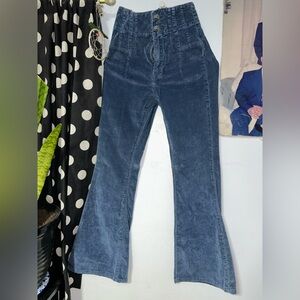 We The Free Dark Blue Corduroy Flare Jeans